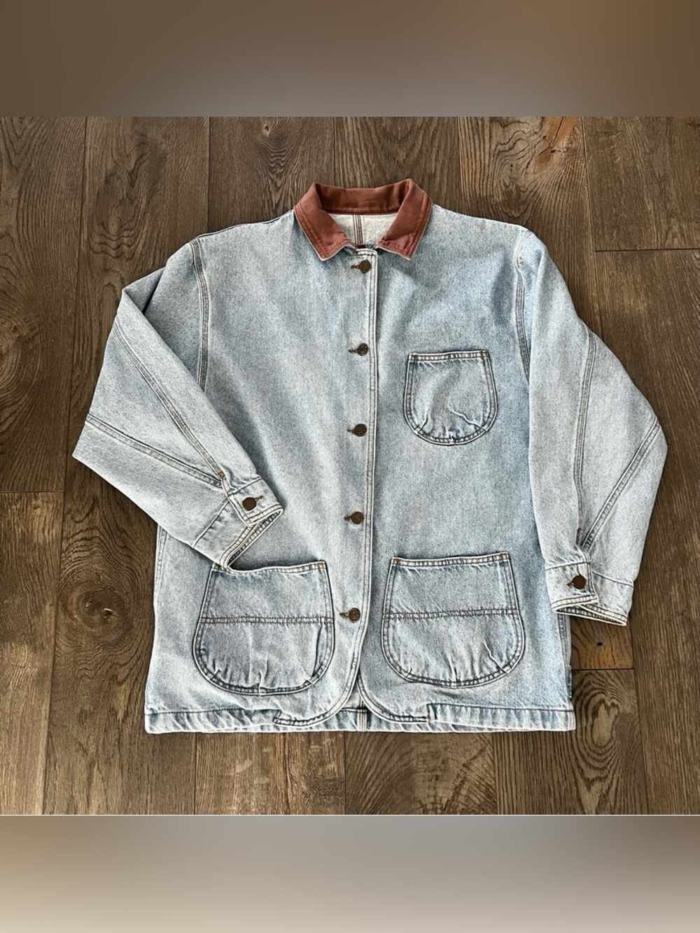 Vintage 80s/90s SUN BELT Workwear Light Wash Denim Chore Barn Jacket Size M